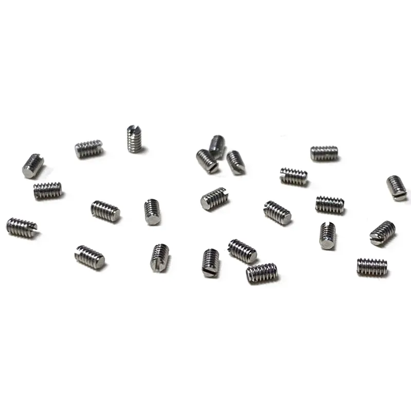 Customized high-quality precision mini M1.4 x 2.5 stainless steel 316 slotted grub set screw with flat point