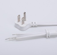 Câble d'alimentation US NEMA 1-15P à 3 broches vers fil nu dénudé, en PVC blanc, avec conducteur en cuivre pur, pour lampe philippine et petits appareils électroménagers