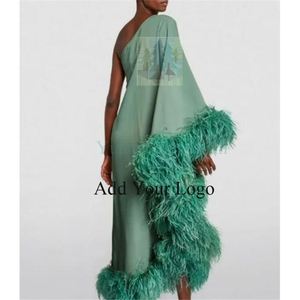 Abito da sera <span class=keywords><strong>2023</strong></span> <span class=keywords><strong>primavera</strong></span>/<span class=keywords><strong>estate</strong></span> nuova donna piuma monospalla grande Swing - Product Image 4