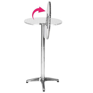 Chất Lượng Cao Nhà Hàng Hiện Đại Bảng Công Nghiệp Đồ Nội Thất Nhôm Cà Phê Đồ Uống Bàn Bistro Patio Vòng Bàn Thanh - Product Image 3