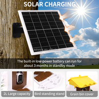 Accesorios para Aves, Bebedero y Comedero para Mascotas, Comedero para Aves de Metal con Energía Solar, Impermeable IPX5, con Cámara de Reconocimiento por IA y Baño para Aves