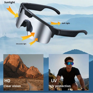 Gafas Inteligentes con IA <span class=keywords><strong>Google</strong></span> 2026 Q01, Cámara de 8MP, Traducción en Tiempo Real, Gafas de Sol Deportivas, Protección UV, Video 1080P, Resistentes al Agua IPX-6 - Product Image 3