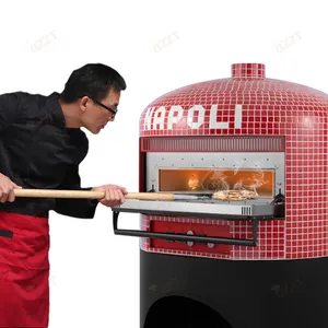 220 380 volt industria panetteria catena di Pizza negozio personalizzabile rosso di alta qualità commerciale elettrico riscaldamento forno per Pizza