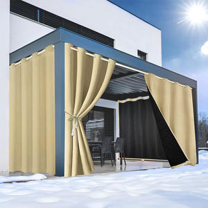 Sombrilla de cortina de poliéster impermeable gruesa para exteriores, protección solar y aislamiento térmico, tela acabada para pérgola Gazebo - Product Image 2