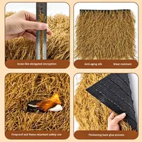 Étanche extérieur fourrure artificielle herbe auvent décoration simulé chaume toit tapis-Style faux chaume maison Gazebo en plastique