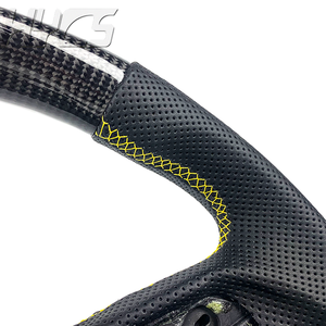 พวงมาลัยรถยนต์หุ้มหนังคาร์บอนไฟเบอร์สำหรับ Lamborghini Gallardo Urus <span class=keywords><strong>Aventador</strong></span> Huracán LP550 LP560 - Product Image 5