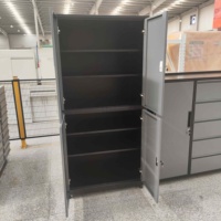 Armoire de rangement en acier moderne verrouillable avec compartiments supérieurs et inférieurs pour hôpital, laboratoire, bureau, entrepôt