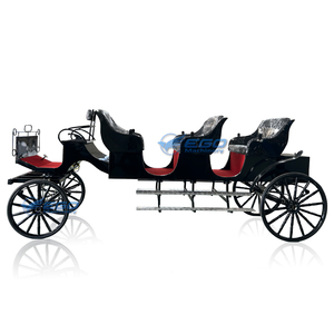 Calèche royale de luxe à quatre roues en structure acier pour 5-6 personnes, véhicule de tourisme électrique/à traction équine - Product Image 1