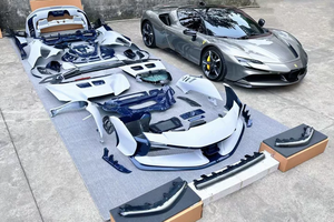Kit Carrozzeria in Fibra di Carbonio per <span class=keywords><strong>Ferrari</strong></span> <span class=keywords><strong>SF90</strong></span>, Aggiornamento allo Stile SF90XX, Paraurti Anteriore, Diffusore Posteriore, Spoiler, Adattamento 1:1 - Product Image 2