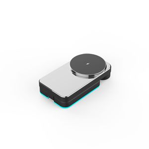 Chargeur sans fil magnétique pliable et rotatif 3-en-1 15W avec panneau miroir et lumière RGB pour téléphone portable, montre, écouteurs, bureau et voyage - Product Image 1