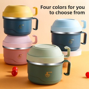 Boîte à lunch en acier inoxydable 304 avec couvercle, <span class=keywords><strong>bol</strong></span> portable anti-fuite pour nouilles, ramen, soupe, pour l'école, le bureau, le camping - Product Image 5