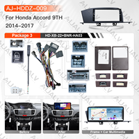 Lecteur multimédia automobile Aijia pour Honda Accord 9e génération (2014-2017) LHD, écran 12,3 pouces, kit complet avec faisceau de câblage et cadre de tableau de bord