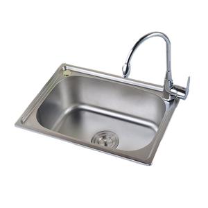 Fregadero de Cocina de Acero Inoxidable 304 Reforzado, Fregadero Grande de una Sola Tina con Acabado Cepillado, Lavabo Moldeado de una Pieza para Lavar Verduras - Product Image 1
