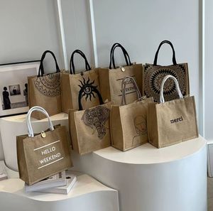 Pack Sac kleinen Jute Tragetaschen Bulk X-große Strand taschen mit innerer Reiß verschluss tasche und Griffen - Product Image 6