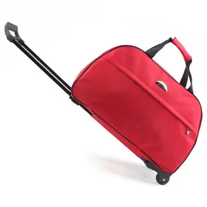 Sac de voyage à roulettes pour femmes, valise rouge imperméable 600D, vierge, organisateur de bagages, sac de vol