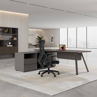 Bureau administratif modulaire en forme de L, personnalisable, haut de gamme, moderne, en plaque MFC E0
