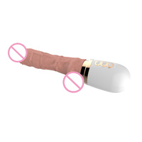 Fernbedienungsfähiger Silikon-Vibrator mit 10 Geschwindigkeiten, Wasserdicht, Beheizt, Große Größe, Künstlicher Penis, Erwachsenen-Sexspielzeug für Lesben und Frauen