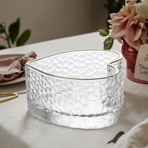Heart - Shaped Textured <strong>Glass</strong> Snack Bowl, Gold - Rimmed Edge, Ideal for Decor, Jewelry <strong>Holder</strong>, Small Trinkets, Romantic Gift. - Product Image 5