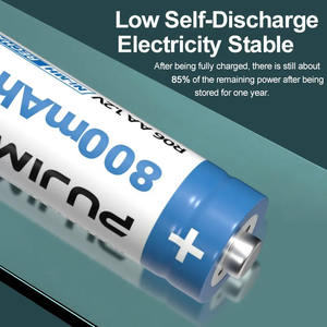 PUJIMAX Hogar <span class=keywords><strong>800mAh</strong></span> 1,2 <span class=keywords><strong>V</strong></span> AA Baterías de hidruro metálico de níquel Ni-mh Paquete de batería recargable Cilindro Nimh Batería para reloj - Product Image 2