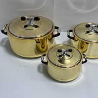 Lot de 3 chauffe-plats isothermes en marbre 1L 2L 3.5L – Boîtes chaudes empilables pour buffet, traiteur, mariage, fête – Livraison USA