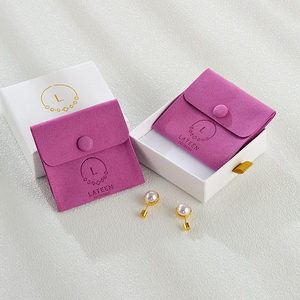 Customized logo Little Swan Velvet Jewelry Earrings Bracelet Bag Microfiber Jewelry Packaging Bag Envelope Foldable Jewelry Bag - Product Image 5