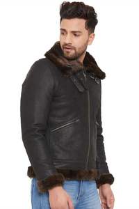 Chaqueta Bomber Unisex Casual Holgada de Cuero Genuino con Cuello Alto, Cierre de Cremallera, Color Sólido Camuflaje, Resistente al Viento e Impermeable para Invierno - Product Image 3