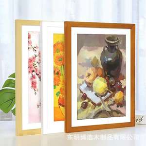 Solid Wood Minimalist Photo <b>Frame</b> Wall Hanging Tabletop 7 5 6 12 Inch Rectangular Black White Set - Product Image 3