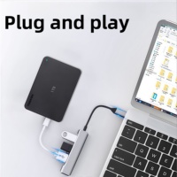 Harga Ex-Factory USB 3.0 4-Port Multiport Adapter Aluminium Alloy USB Splitter untuk iPad Pro/Laptop/Ponsel Tersedia