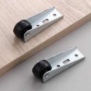 Roulette de support inférieure pour porte coulissante, version roue noire, antirouille, usage intérieur - Product Image 1