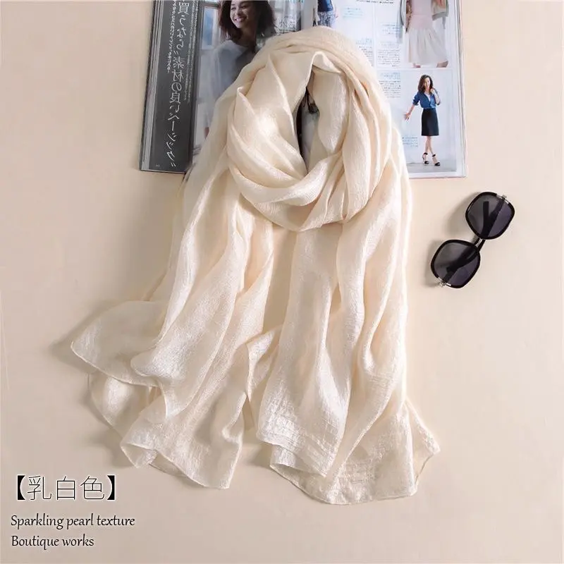 Atacado Moda Ladies Plain Shawl Scarf Seda Sentindo Lenços De Linho Muçulmano Para As Mulheres Elegante