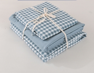 Juego de tres piezas de cuatro piezas para dormitorio de estilo japonés, juego de sábanas de algodón lavado, funda de edredón, ropa de cama, Sábana bajera - Product Image 2