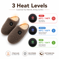 Chaussons chauffants d'intérieur pour femmes, chauffe-pieds rechargeables avec 3 niveaux de chaleur, batterie 2500 mAh, chaussures d'hiver électriques pour la maison