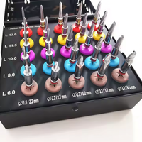 26 Pcs Set Bor Gigi Manual Stainless Steel, Kit Osteotome untuk Implan, Set Peralatan Bedah Tulang dan Gigi, Ergonomis
