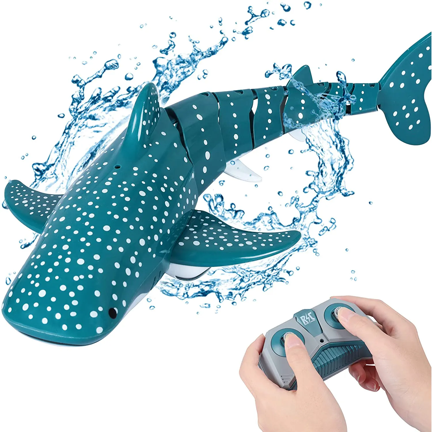 Zhiqu giocattolo RC balena giocattoli 2.4GHz Fish Boat animale elettrico giocattolo per acqua per piscina lago telecomandato barca per squali