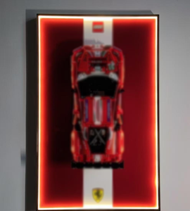 إطار صور بإضاءة لسيارة سباق من المكعبات للعرض على الحائط بدقة عالية، مناسب كديكور لمدخل المنزل وغرفة المعيشة وغرفة النوم - Product Image 2