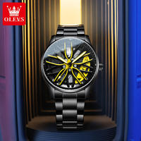 Montre pour homme OLEVS 9937, nouvelle mode, verre quartz analogique, acier inoxydable, décontractée, étanche, pour homme