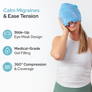 Gorro para Alivio <span class=keywords><strong>de</strong></span> la Migraña con Máscara Deslizable para <span class=keywords><strong>Ojos</strong></span>, Patentado, para Aliviar Dolores <span class=keywords><strong>de</strong></span> <span class=keywords><strong>Cabeza</strong></span>, Resaca, Estrés y Tensión, Ultra Suave, Ideal para Días Pequeños Molestos - Product Image 2