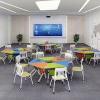 Table d'étude octogonale pliable portable pour l'entraînement, facile à assembler, idéale pour l'école, la maison et le bureau – Vente en gros