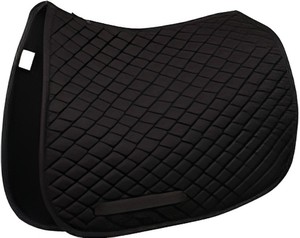 Tapis de selle en coton matelassé noir de haute qualité, respirant, pour équitation polyvalente, avec doublure en peau de mouton - Product Image 1