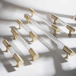 Hot Koop Goud Zilver <span class=keywords><strong>Clear</strong></span> Pull Keukenkast Acryl Handvat Messing - Product Image 2