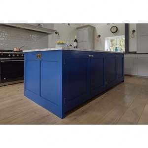 Meubles de cuisine modulaires, îlot de cuisine, prix d'usine, ensemble complet personnalisé, design moderne, blanc shaker, laque bleue - Product Image 4