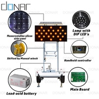 Panneaux de signalisation de circulation à flèche solaire montés sur remorque, 18 ans d'expérience en usine, signalisation lumineuse solaire portable, LED clignotante