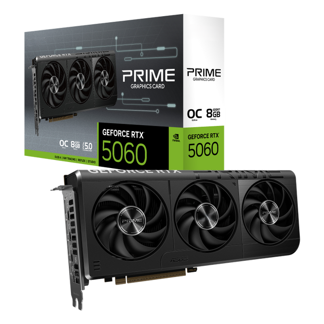 Good PRIME GeForce RTX 5060 8GB OC GDDR7 DLSS4 Gaming Video Cards Triple Fan Cooler GPU for Gaming Desktop