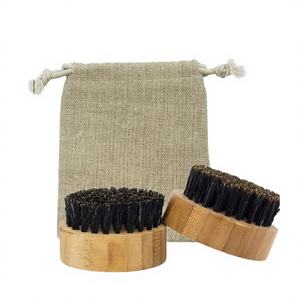 Custom Logo Men's Mustache & Beard Comb <b>Brush</b>-<b>Bamboo</b> Handle Nylon Bristles Eco-Friendly Travel-Friendly Safety - Product Image 3