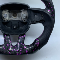 Volant personnalisé en fibre de carbone forgée pour Dodge SRT RT Charger Challenger Hellcat Durange 392 Scat Pack en cuir noir