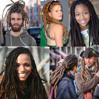 Vente chaude en gros 22 pouces Ombre fait à la main Dreadlock Extensions synthétiques Reggae Crochet tressage cheveux de haute qualité pour les femmes
