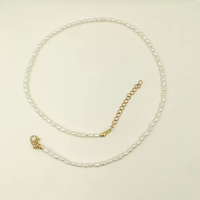 Mini collier ras du cou en perles d'eau douce de riz pour femmes 14-22 pouces 3mm colliers de mariage perlés pour les fêtes fiançailles femmes