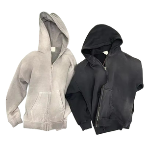 Sudadera con Capucha TKAN467 OEM al por Mayor, con Logotipo Personalizado, Estilo Vintage, Lavado a la Piedra, 100% Algodón, Felpa Francesa, Lisa, 450 g/m², Lavado Ácido, con Cremallera - Product Image 2