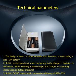 Batterie externe mobile d'urgence 3AA, boîte de batterie sèche 3 cellules au <span class=keywords><strong>nickel</strong></span>-hydrogène n ° 5, <span class=keywords><strong>banque</strong></span> d'alimentation pour téléphone portable - Product Image 3