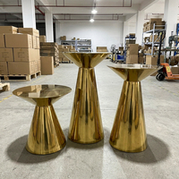 SAMKAI Socle cylindrique en acier inoxydable pour présentoirs d'événements, plateforme de présentation, mobilier d'hôtel moderne, salon